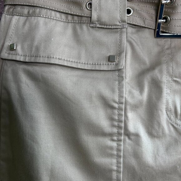 Anne Klein Khaki Tan Stretch Cotton Pencil Skirt Size 4 - Picture 6 of 9